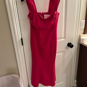Carolina Herrera Cap Sleeve Square neck Trumpet Dress